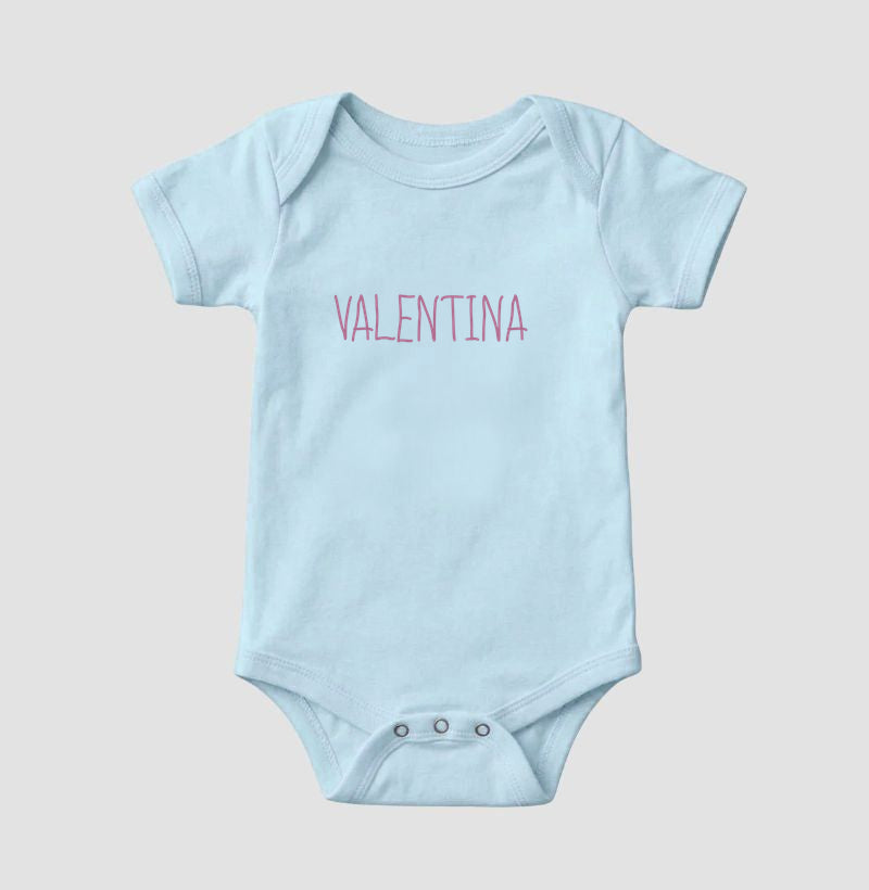Body minimalista com nome da criança personalizado