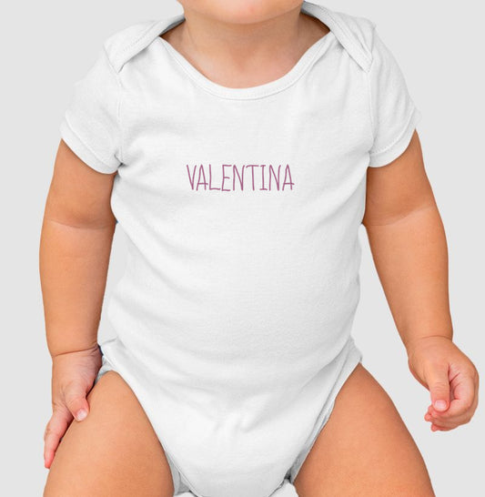Body minimalista com nome da criança personalizado