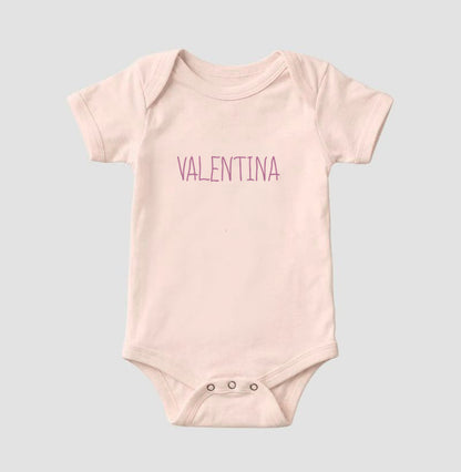 Body minimalista com nome da criança personalizado
