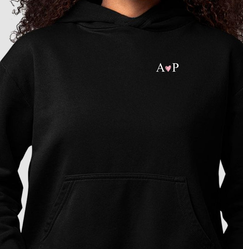 Moletom capuz Iniciais Personalizável minimalista
