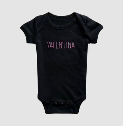 Body minimalista com nome da criança personalizado